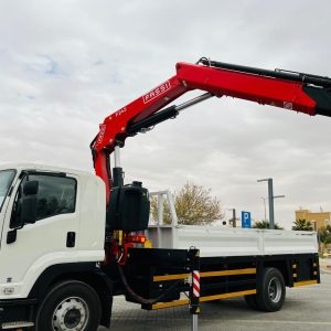 Isuzu Truck with FASSI Articulated Crane and Rear Steel Body